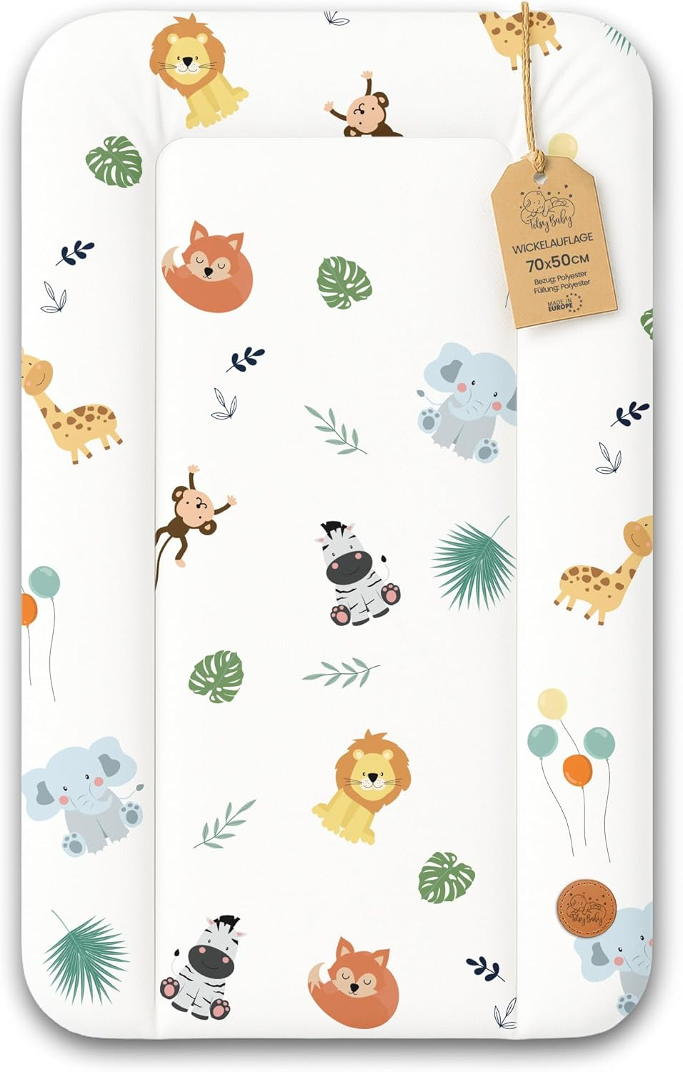 Baby Changing Mat 70 X 50 Cm &ndash; Baby Changing Table with Plan, Waterproof Easy to Clean Mat to Place on a Hemnes or Malm Safari Washing Machine or Dresser image number 1