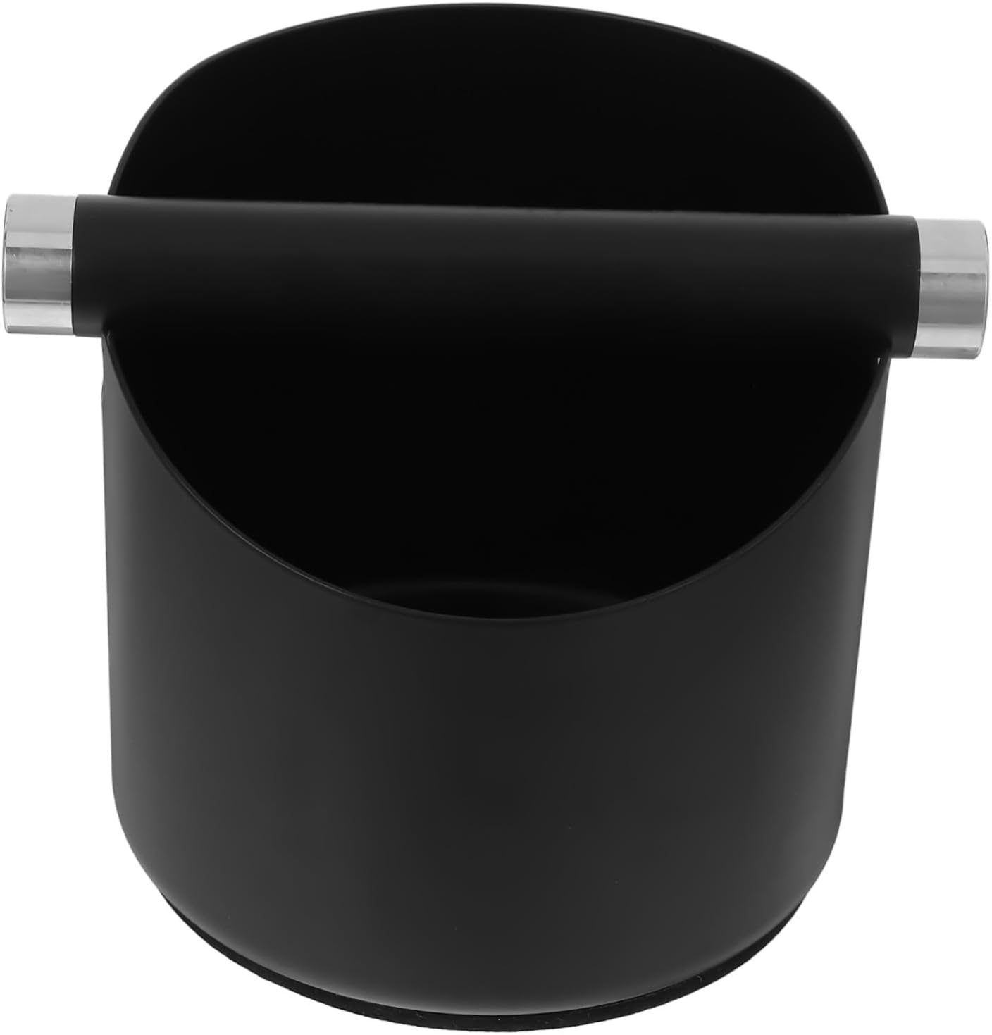 Uonlytech Stainless Steel Coffee Grounds Dump Bin Anti-Skid Espresso Knock Container Small Black Coffee Grind Waste Bin Versatile for Tea Leaves and Kitchen Use Easy to Clean