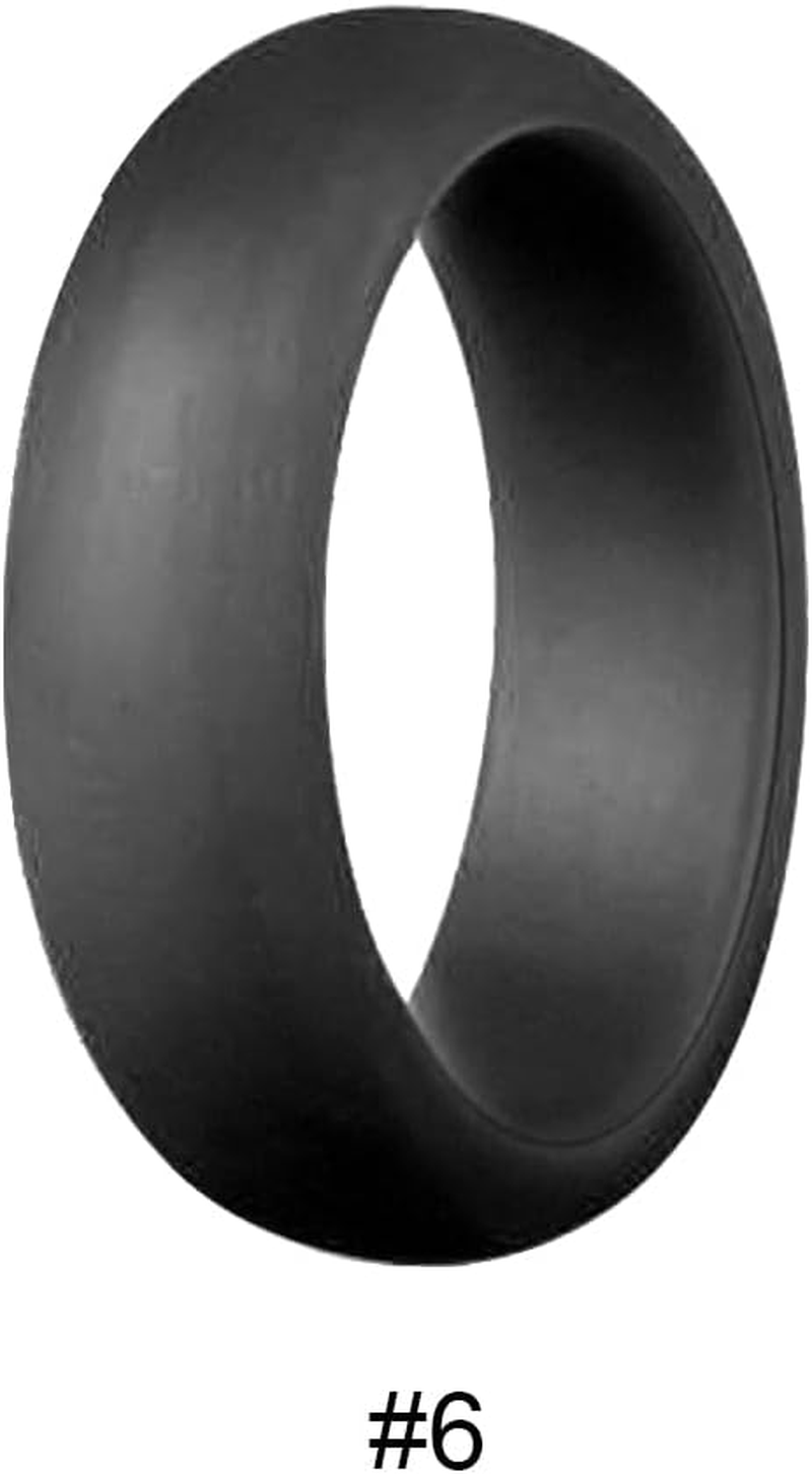 1X Black #6 Silicone Wedding Ring Rubber Band Men Women Casual Sport Gym Gift Sports - Black 5 image number 2