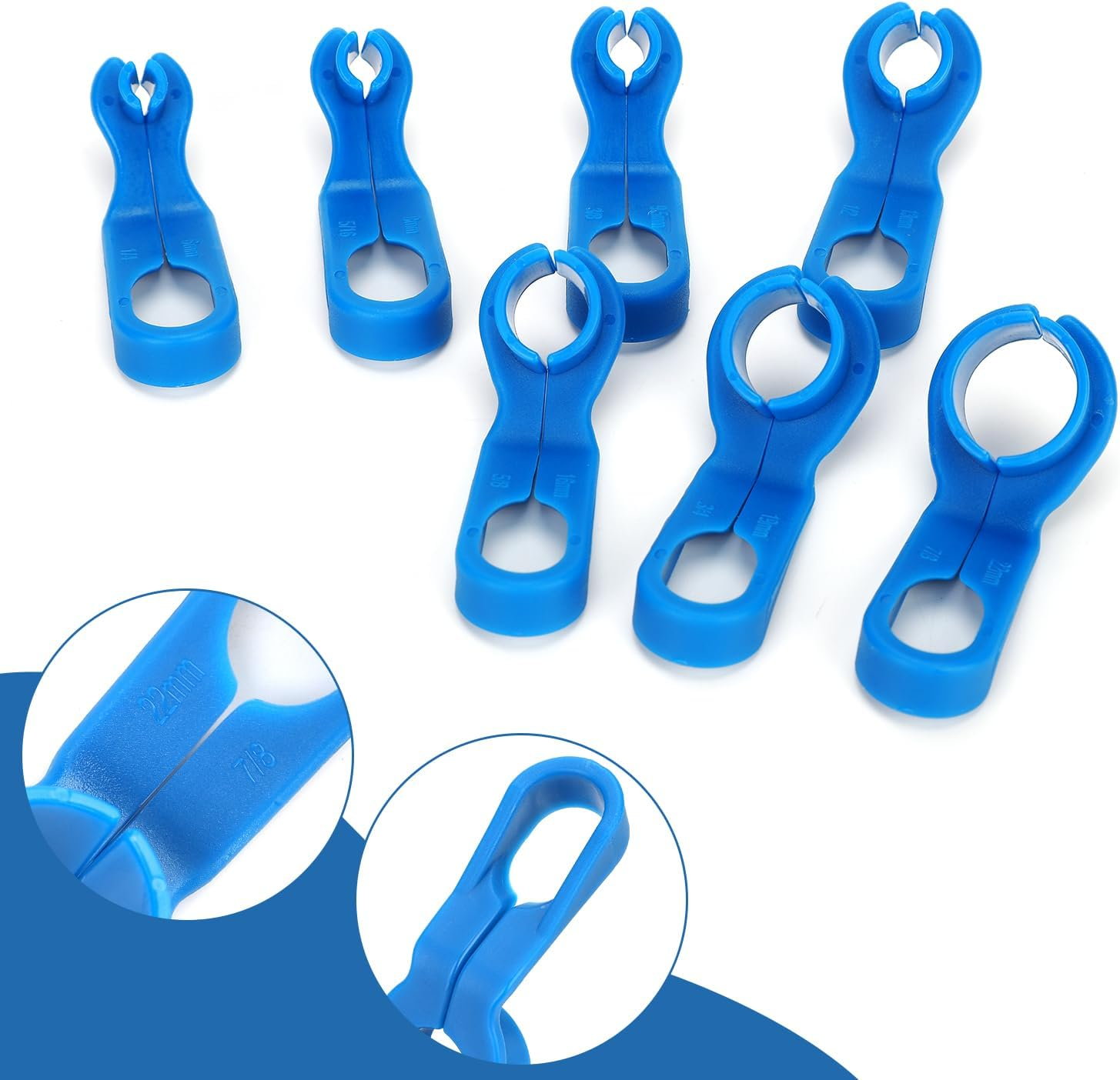 7Pcs Fuel Line Disconnect Tool Set, 1/4 5/16 3/8 1/2 5/8 3/4 7/8 Inch Vehicles AC Line Disconnect Air Conditioning Pipe Tool Fuel Line Removal Tools Compatible with Ford/Gm/Chrysler/Mazda image number 2