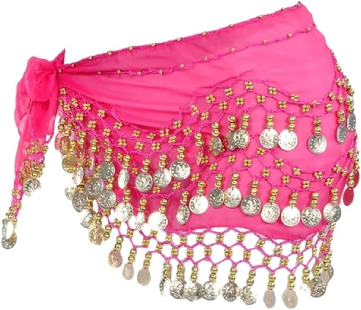 Costume Bay Kids Girls Belly Bollywood Dance Coins Hip Scarf Skirt Wrap Belt Costume/Belly Dance Tribal Sash Belt Scarf Skirt Wrap - Purple image number 3