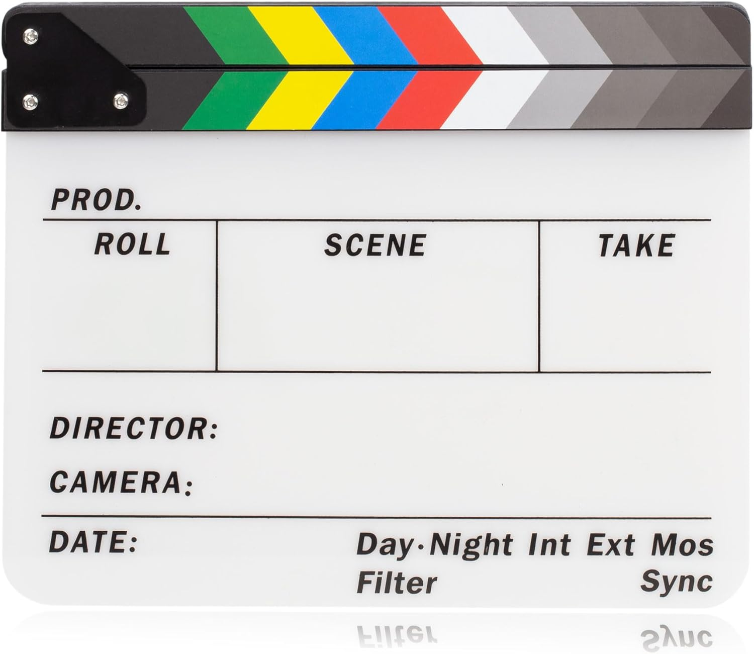 ALLZEDREAM Acrylic Directors Clapboard Film Clapper Board Cut Action Scene Slates with 2 Dry Erase Whiteboard Pens, Multicolor image number 4