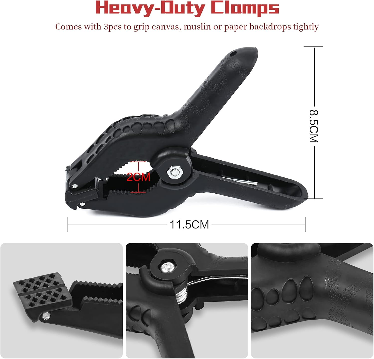 Kshioe Backdrop Support Stand 6.4X10Ft Photo Backdrop Stand Adjustable Photography Studio Background Support System Kit with Carrying Bag and 3 Clamps for Photo Video Shooting, Wedding, Party image number 5