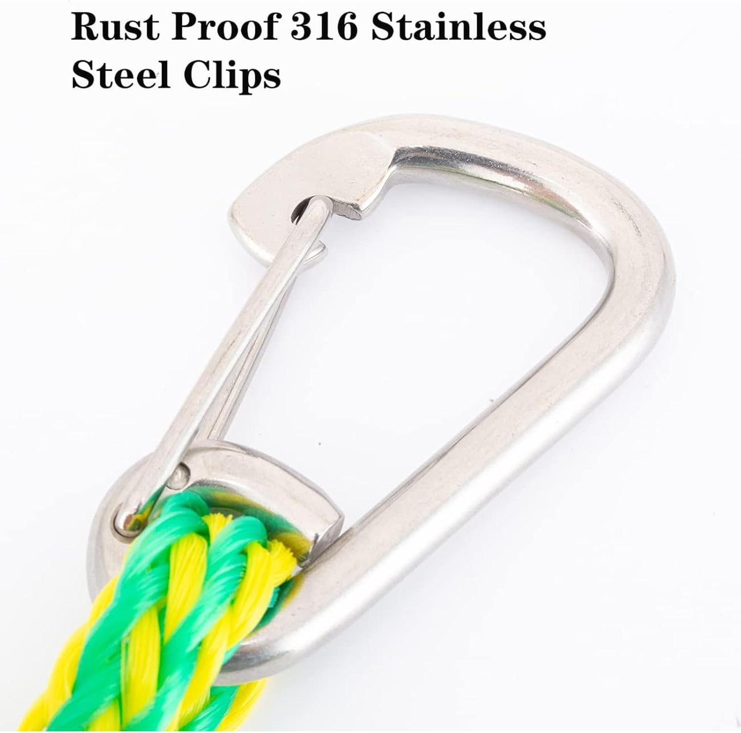 MOPHOEXII Bungee Dock Line with 316 Stainless Steel Clip for Boats Kayak Jet Ski Surfboard Pontoon (Green-2Pcs) image number 5