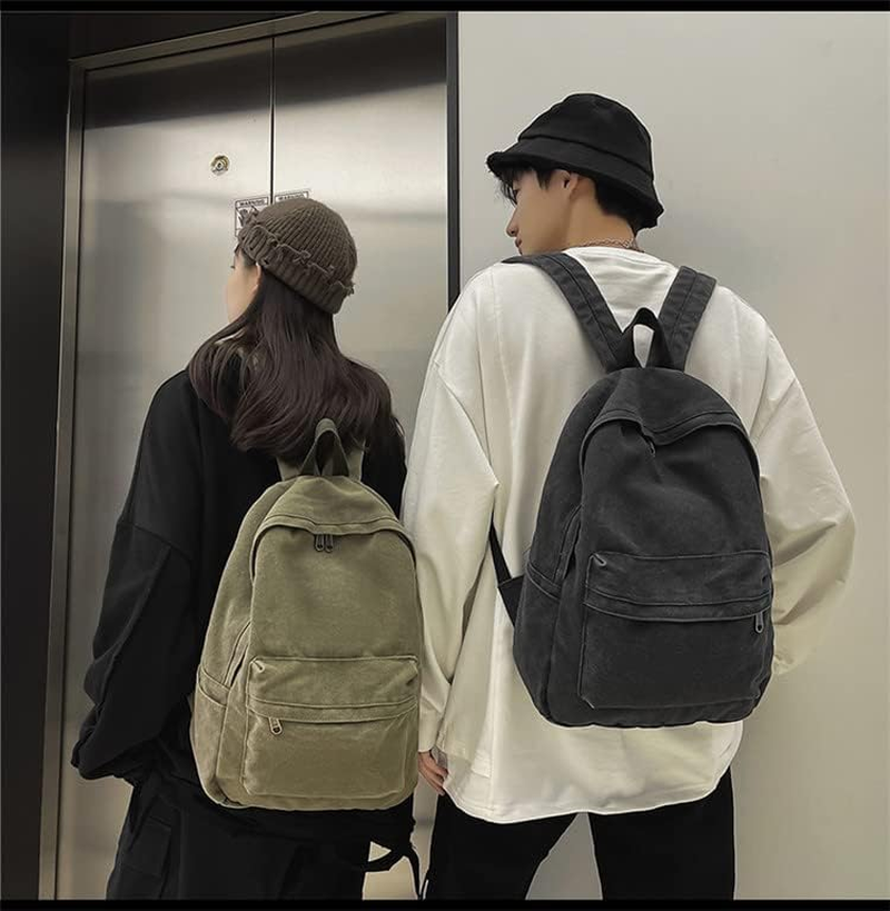 KAOBIO Canvas Backpack for Women Men Vintage Aesthetic Bags Travel Daypack Boho Hippie Grunge Backpack