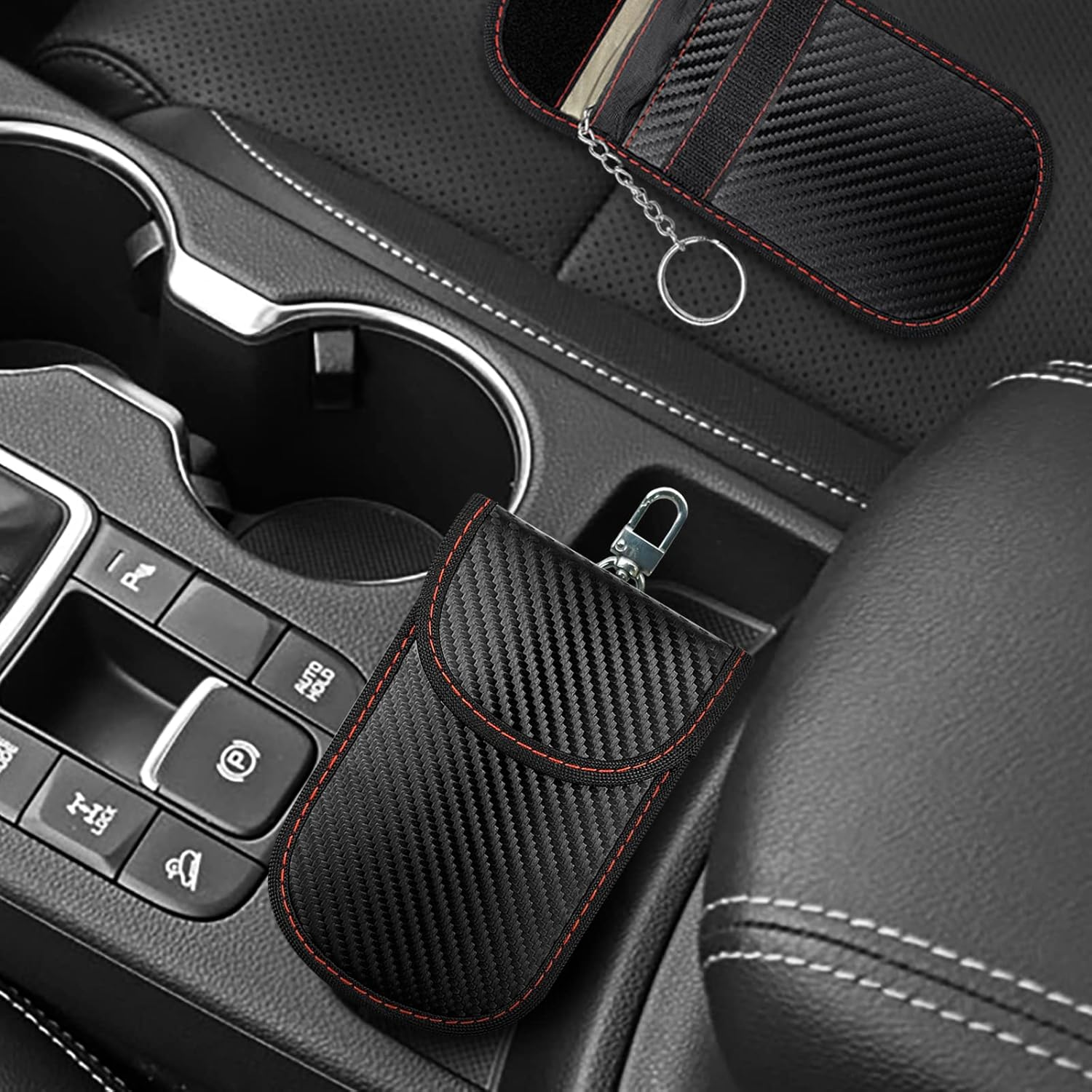 Faraday Box for Car Keys and 2 Pack Faraday Bag for Car Keys Signal Blocking Pouch with Airtag Cover Key Fob for Car Key Keyless Entry Theft Prevention (1 Big Box+2 Airtag Key Bag) image number 1