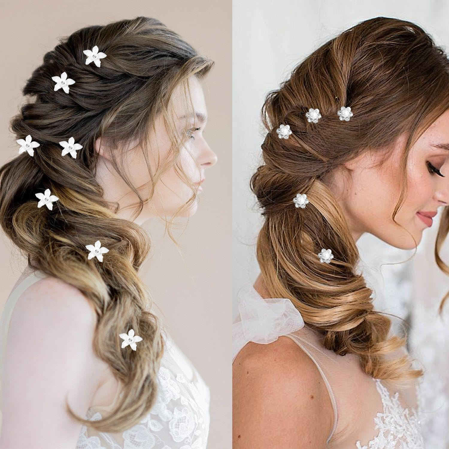 Pack of 20 Flower Hair Pins, Spring Hair Pins, Elee and Simple Hair Accessories, Hairstyle Decorations. image number 2