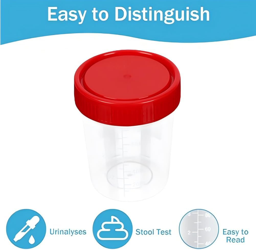 Sterile Specimen Cups 10Pcs Specimen Collection Cups Urine Cups Pregnancy Test Cups Sample Containers with Lid for Laboratory 120Ml image number 3
