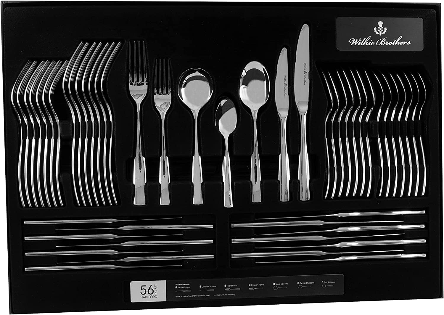 Wilkie Brothers Hartford 56-Piece 18/10 Stainless Steel Cutlery Set image number 5