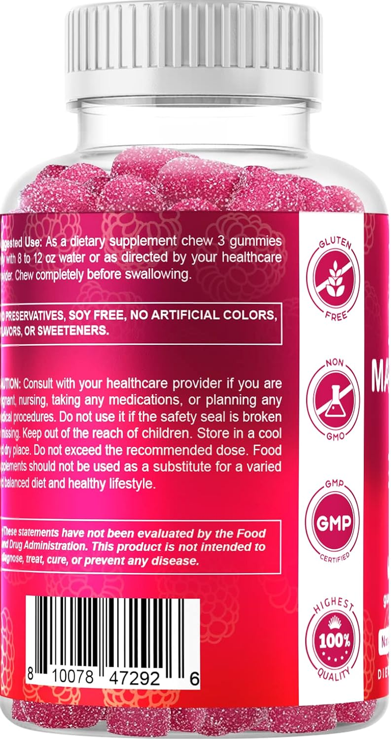 Vitamatic Extra Strength Magnesium Gummies 255 Mg (Elemental Mg) per Serving - 60 Vegan Gummies - Promotes Healthy Relaxation, Muscle, Bone, & Energy Support image number 4