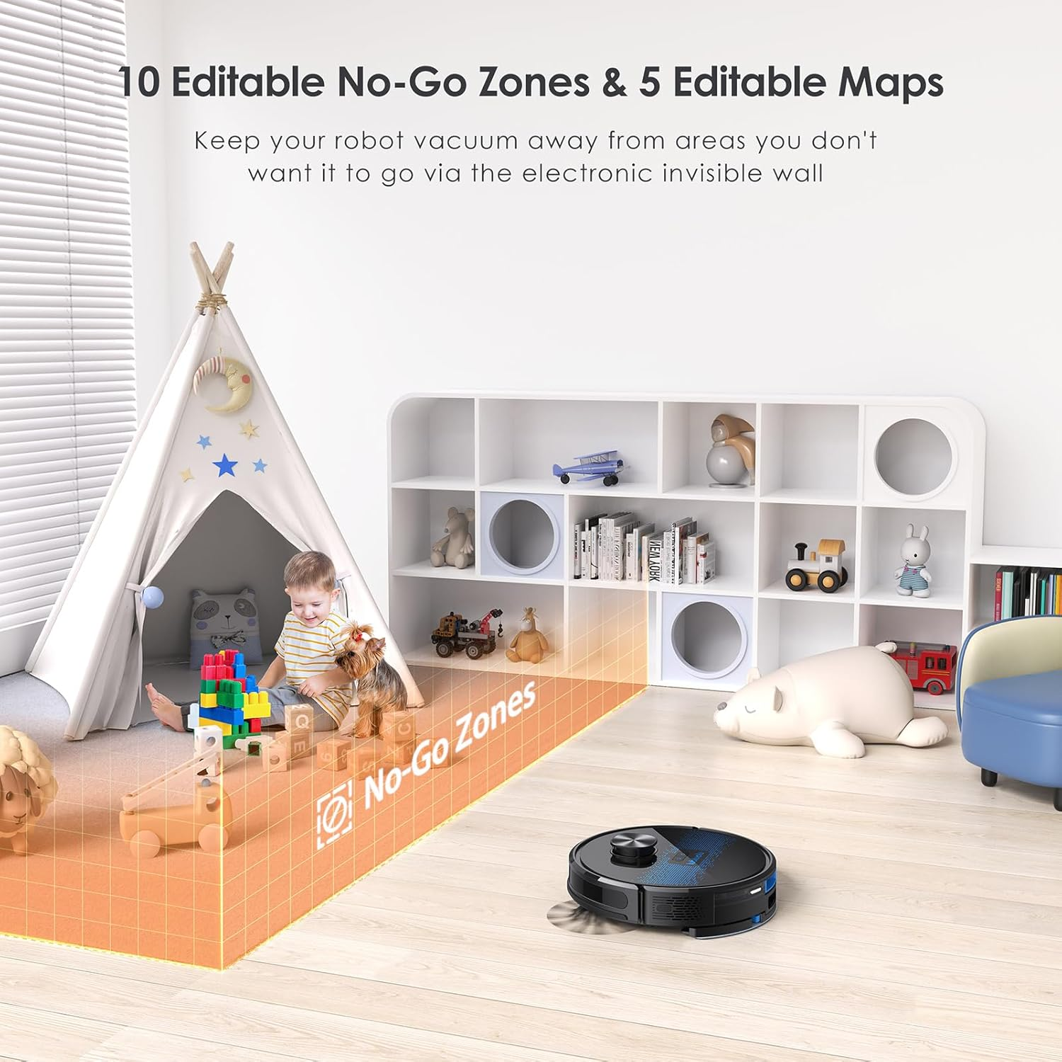 Lubluelu Robot Vacuum Cleaner with Mop,5000Pa Robot Vacuum with 2.0L Self Emptying Station,Lidar Navigation,Wifi/App/Alexa,Carpet Boost,Self-Charging,3 in 1 Robotic for Pet Hair Hard,Floor,Carpet image number 6