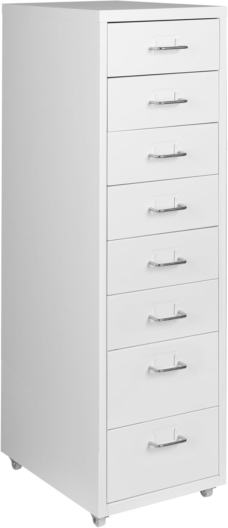 LEVEDE Mobile File Cabinets with 8 Drawers, Metal Chest of Drawers Anti-Rust, Bedside Cabinet Organiser, Multi-Purpose Home Office Furniture for Living Room, Bedroom, Bathroom, Office (White) image number 5