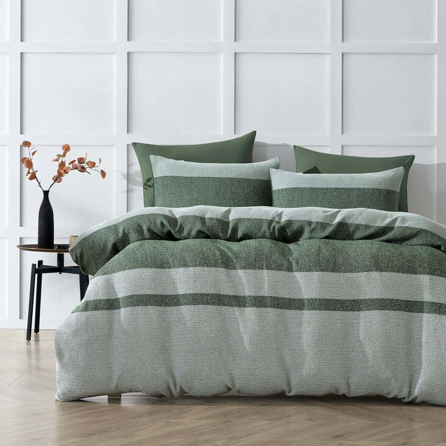 Dreamaker Herringbone 100% Cotton Quilt Cover Set Super King Bed - Luxurious Unique Texture Twill Weave Pattern & Breathable Soft Cotton Easy Care Machine Wash Doona Duvet Cover Set - Charcoal - Grey