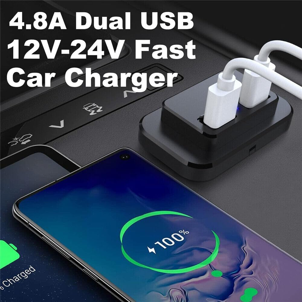DC12V-24V 4.8A Dual USB Port Car Fast Charger Socket Power Outlet Panel,Universal Waterproof RV Dual USB Charger & Motorcycle,Car,Rv,Boat,Bus,Truck,Atv... image number 5