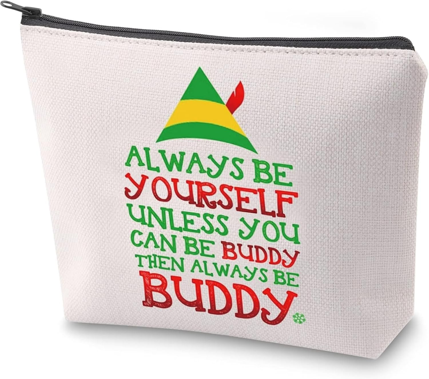 Itadaku Christmas Cosmetic Bag for Women, Funny Zipper Makeup Pouch, Travel Toiletry Organizer, Multipurpose Holiday Pouch Gift, for Travel, Daily Use, or Gift Exchange (25.5 X 17 Cm) image number 2