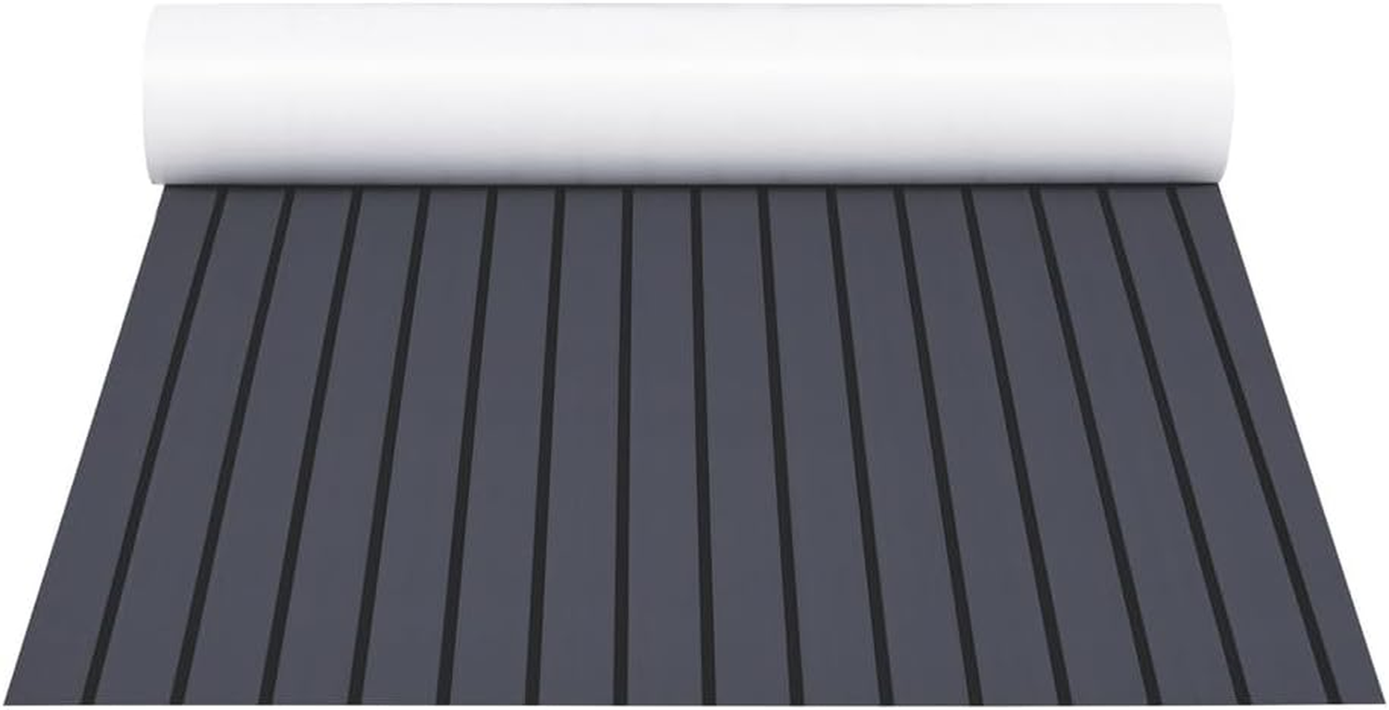 EVA Boat Flooring Foam Mat Decking, DIY Rectangular Boats Mats Carpet Sheet Sea Flooring Trailer Roller Accessories Decor for Motorboat Yacht Kayak Swim Platform, Dark Grey image number 2