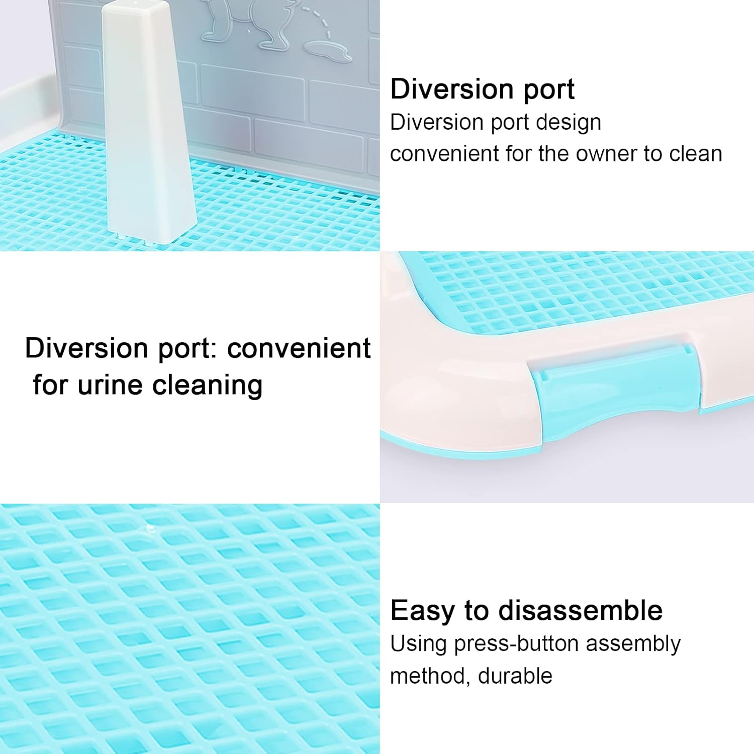 Xtevu Indoor Dog Toilet - Puppy Training Tray with Cat Potty Fence - Pet Toilet System - Dog Litter Tray (Bleu) image number 4