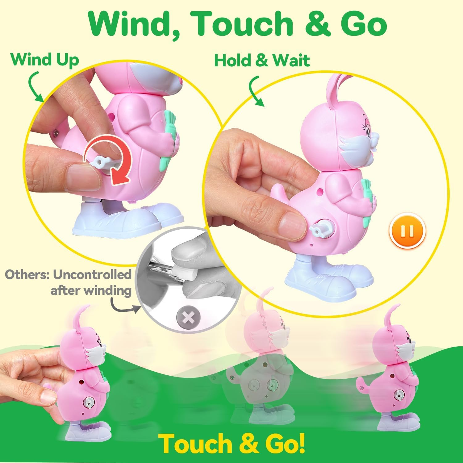 Toys for 2 3 4 5 Year Old Boy Girl Gifts - 6 Pcs Wind up Toys for Kids Girls Boys 3-5, Cute Animal Baby & Toddler Toys, Party Bag Fillers Favours Birthday Christmas for Kids image number 3