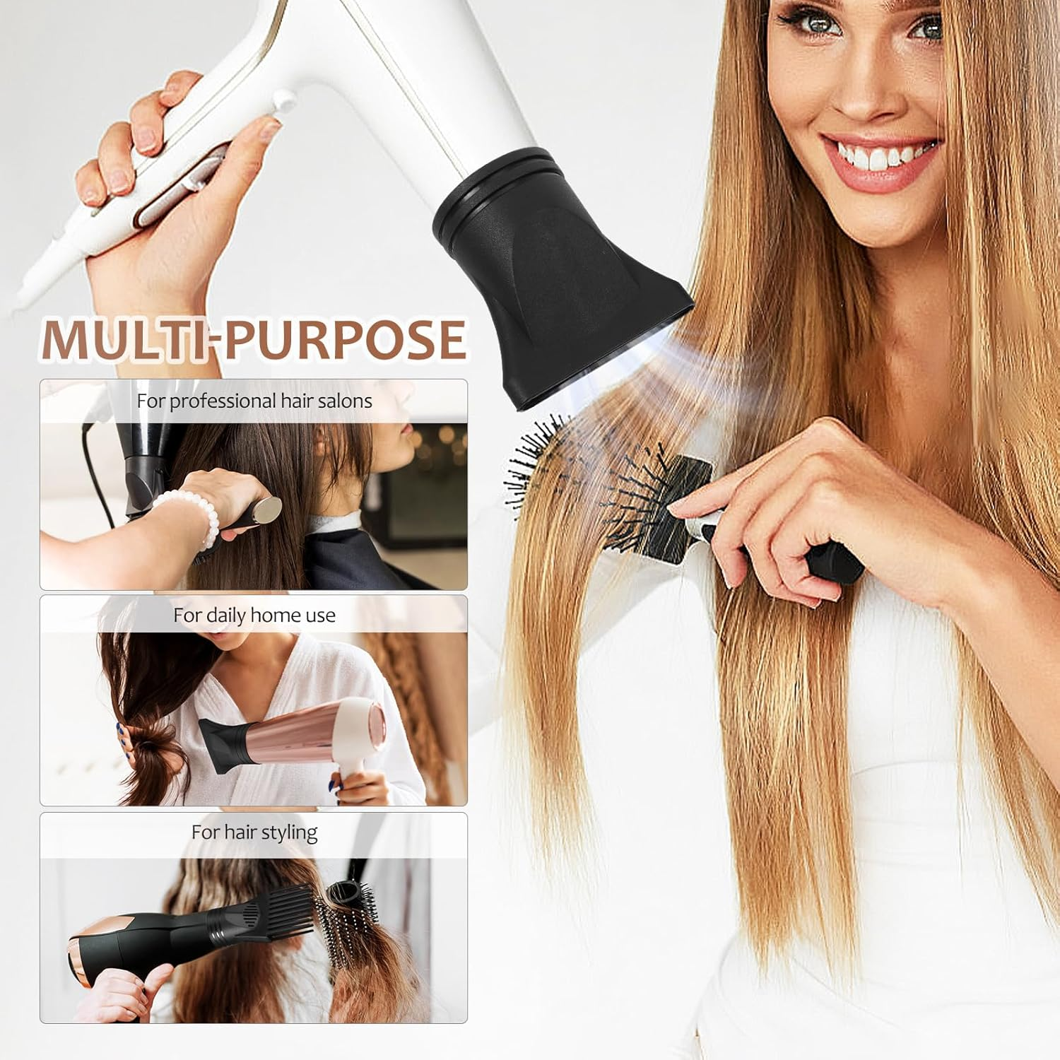 ULTECHNOVO 2Pcs Hair Dryer Nozzle Replacements for Diameter 2In/5Cm, Special for Barbershop image number 3