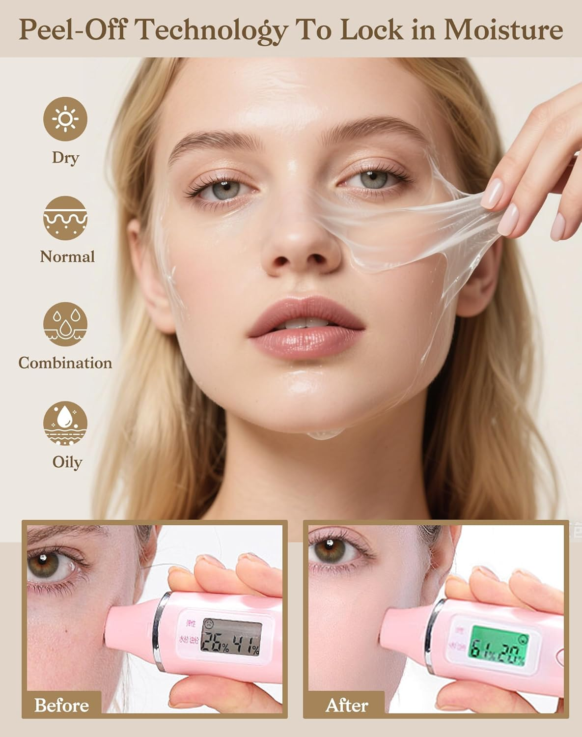 Dewyhour Collagen and Rice Overnight Wrapping Moisturizing Mask: Collagen Face Mask, Hydrolyzed Peel off Mask for Glowing Skin, Elasticity & Hydrating, Rice Extract, 2.53 FL.OZ image number 1