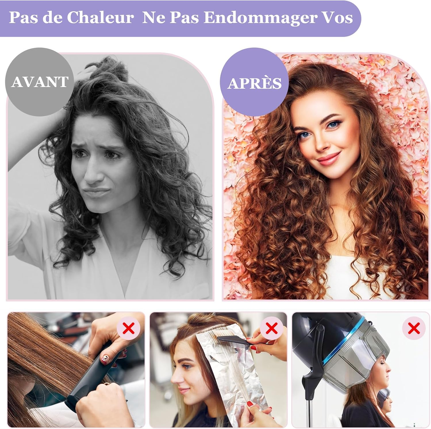 Set of 32 Hair Rollers, 18 Pieces Self-Gripping Hair Rollers with 12 Clips and 2 Combs, Large Hair Curlers for Long, Medium, Short Hair image number 2