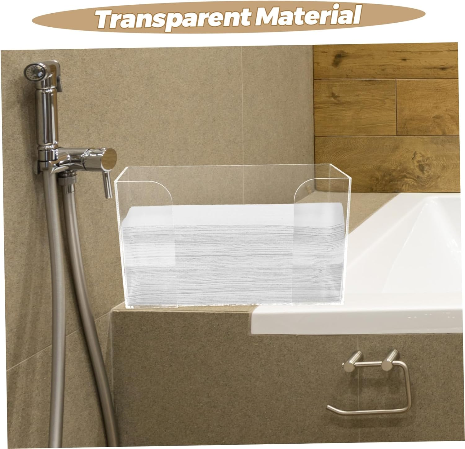 Tissue Box Organizer Acrylic Paper Towel Holder Desk Storage Box Simple Design for Home Office image number 2