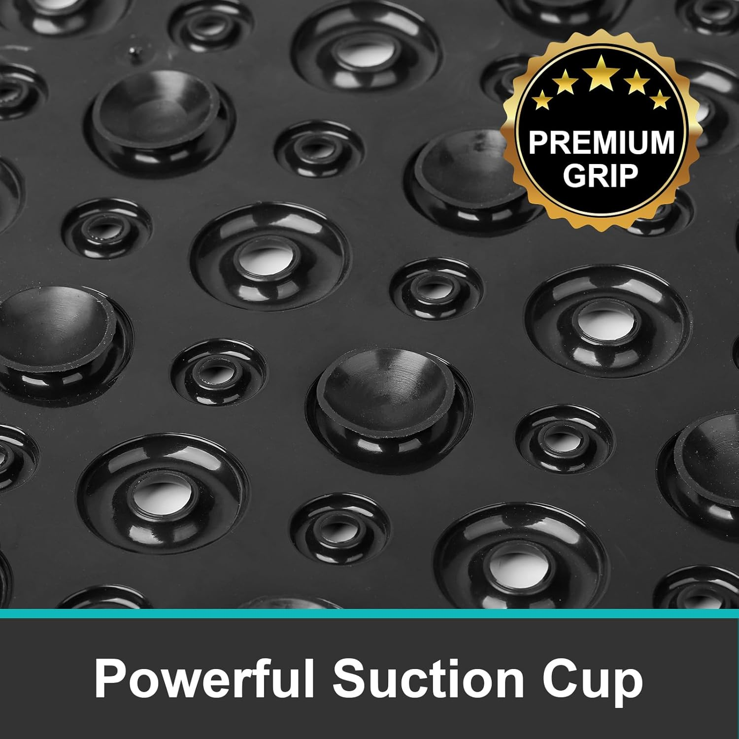 XIYUNTE Shower Mat Non Slip anti Mould - 70X40Cm PVC Non Slip Shower Mats for inside Shower, Bathtub Mat Non Slip Bath Mat with Powerful Suction Cups and Drain Holes, Easy to Clean, Black image number 3