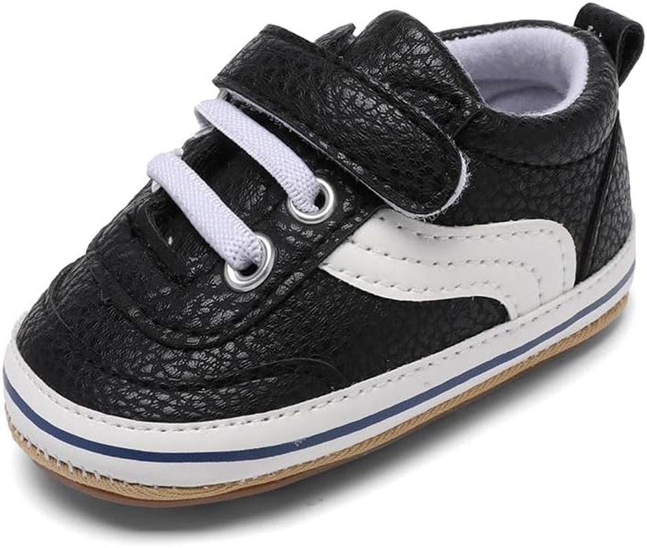 Baby Shoes Boys Girls Infant Sneakers PU Leather Non-Slip Soft Rubber Sole Toddler Crib First Walker Shoes