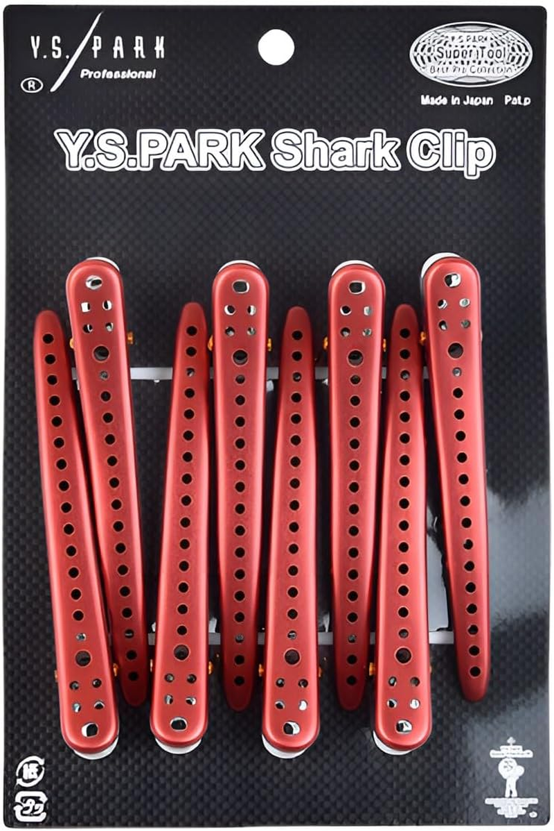 YS Park Shark Clips - Purple Metal 8Pcs (Orange Metal)