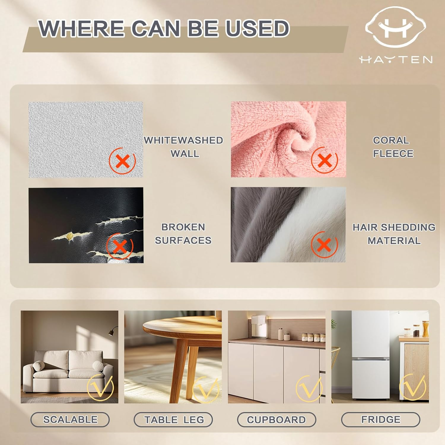 Hayten Cat Furniture Protector Tape 11.8"X118" anti Cat Scratch Protector Transparent Furniture Protection Film image number 3