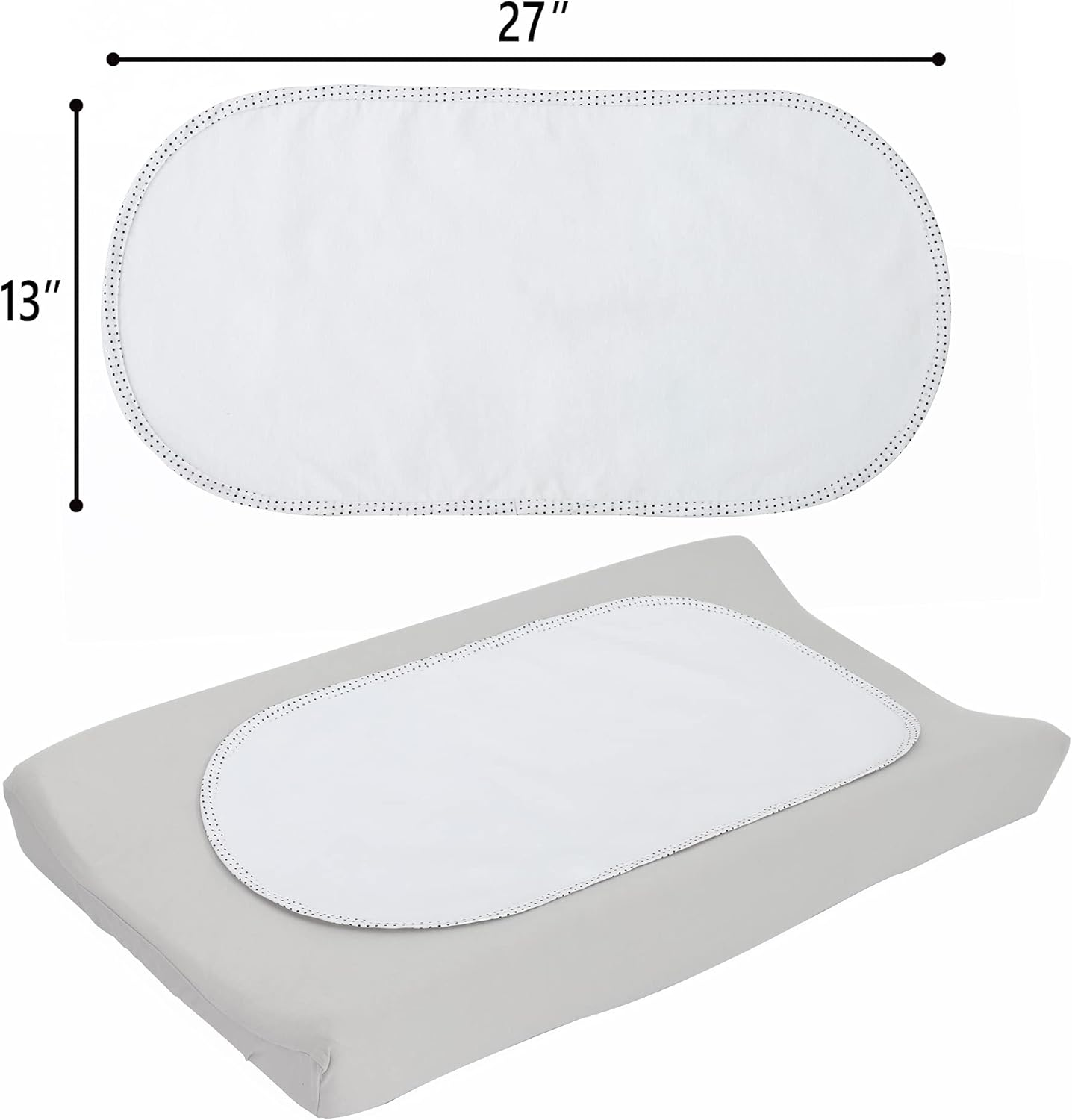 TILLYOU TPU Flannel Waterproof Changing Pad Liner and Covers Diaper Changing Pads for Baby Size 11.5X23 6 Count - Grey image number 6