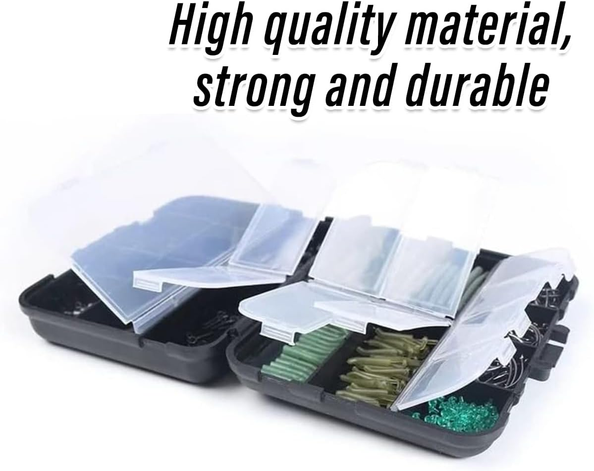 AIMALL 420 Pieces European Carp Fishing Accessories Kit with Hooks, Bean Stoppers, Swivels, and Fishing Gear for Hooking, Rigging, and Tackle Organization image number 2