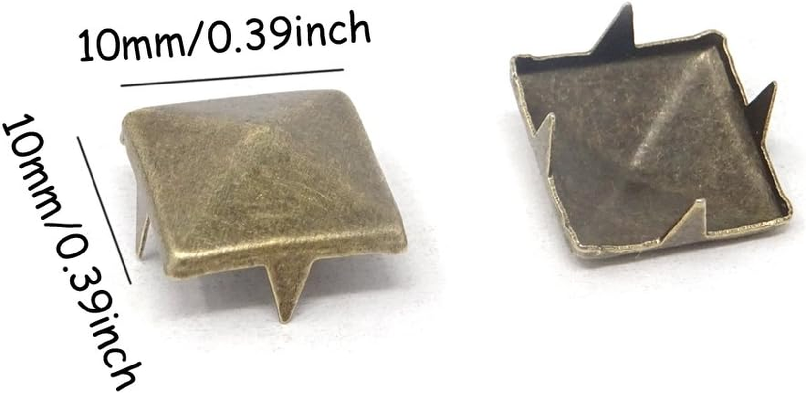 Honbay 200PCS 10Mm Antique Brass Nailheads DIY Metal Punk Spikes Spots Square Pyramid Studs for Leathercraft image number 2