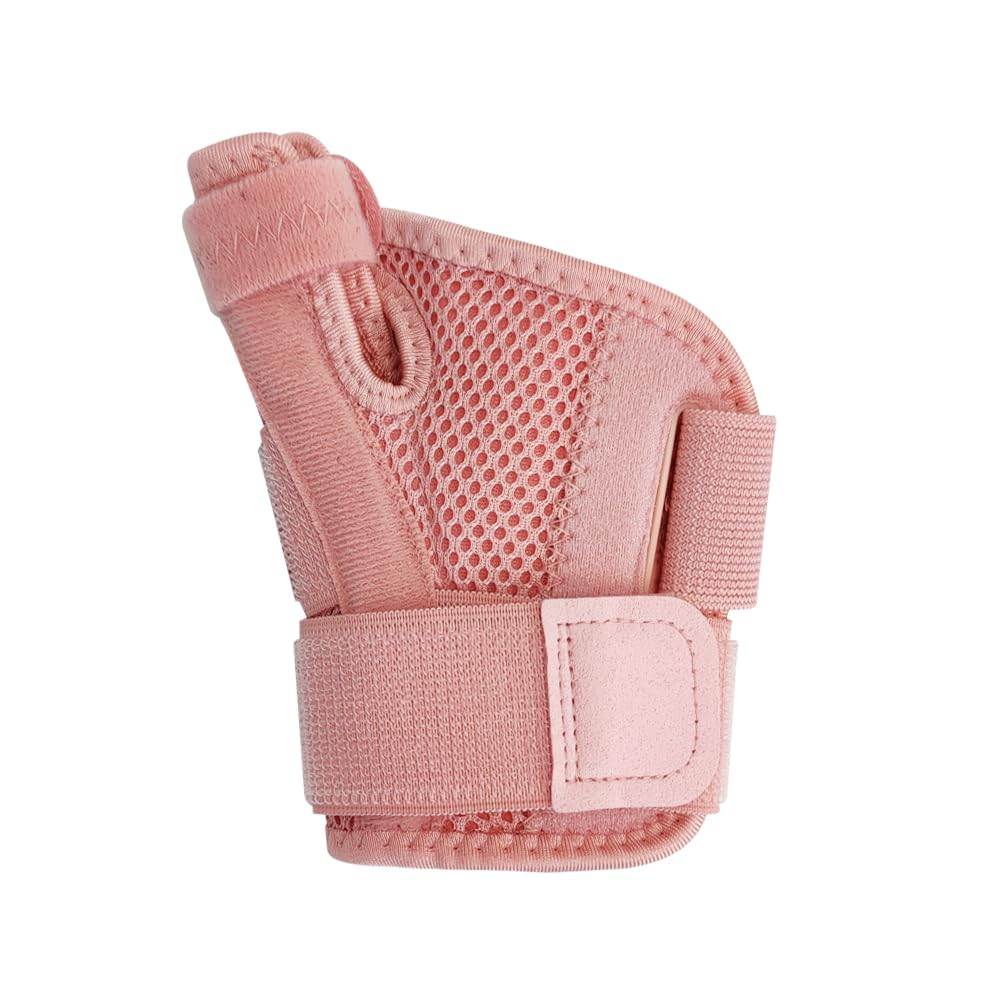 Thumb Spica Support Strap - De Quervains Splint Brace Tendonitis Arthritis Pink (Universal, Pink) image number 1