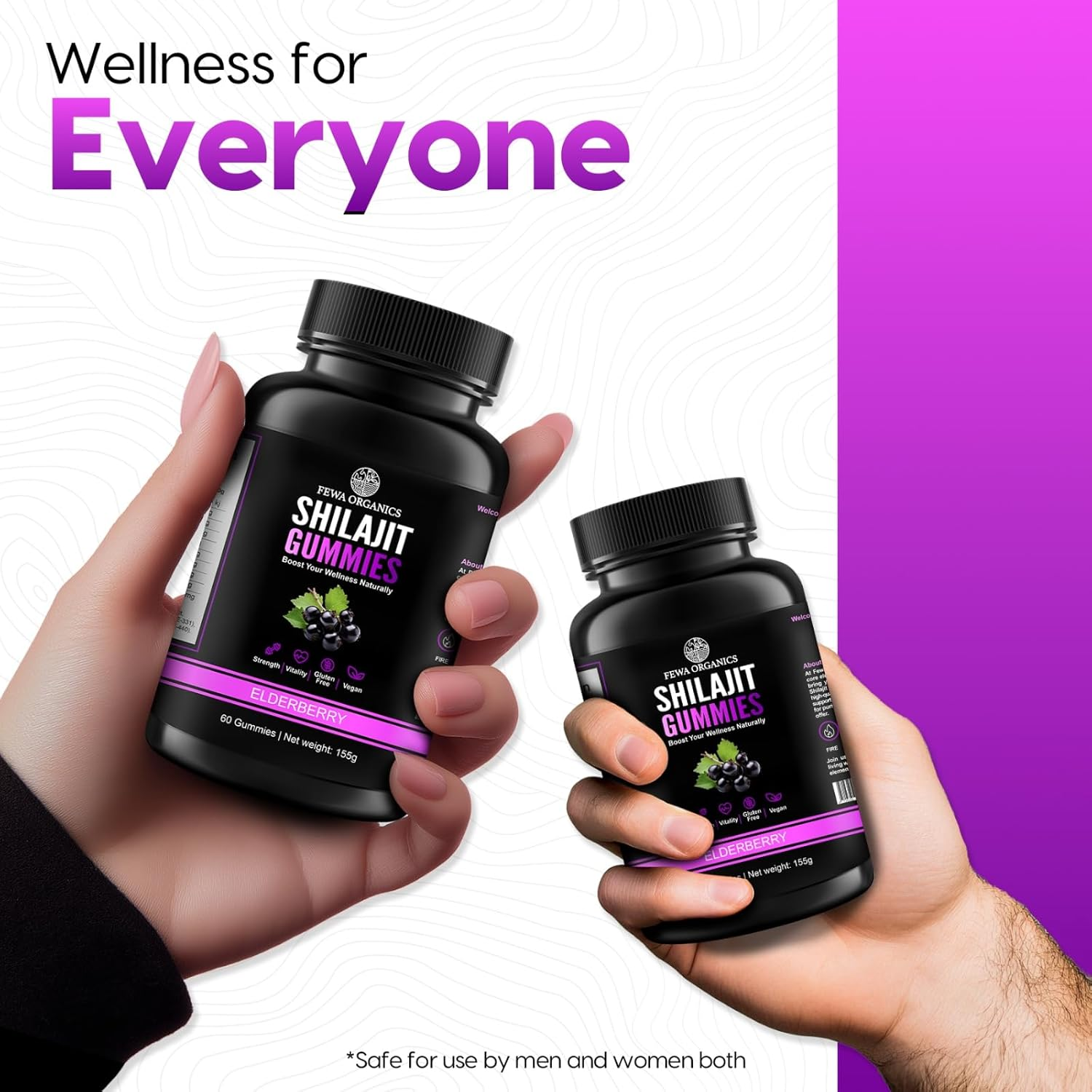 Pure Shilajit Gummies Gold I Lab Tested | Fulvic Acid & 85+ Trace Minerals I for Men, Women I Vegan & Organic 60 Gummies image number 2