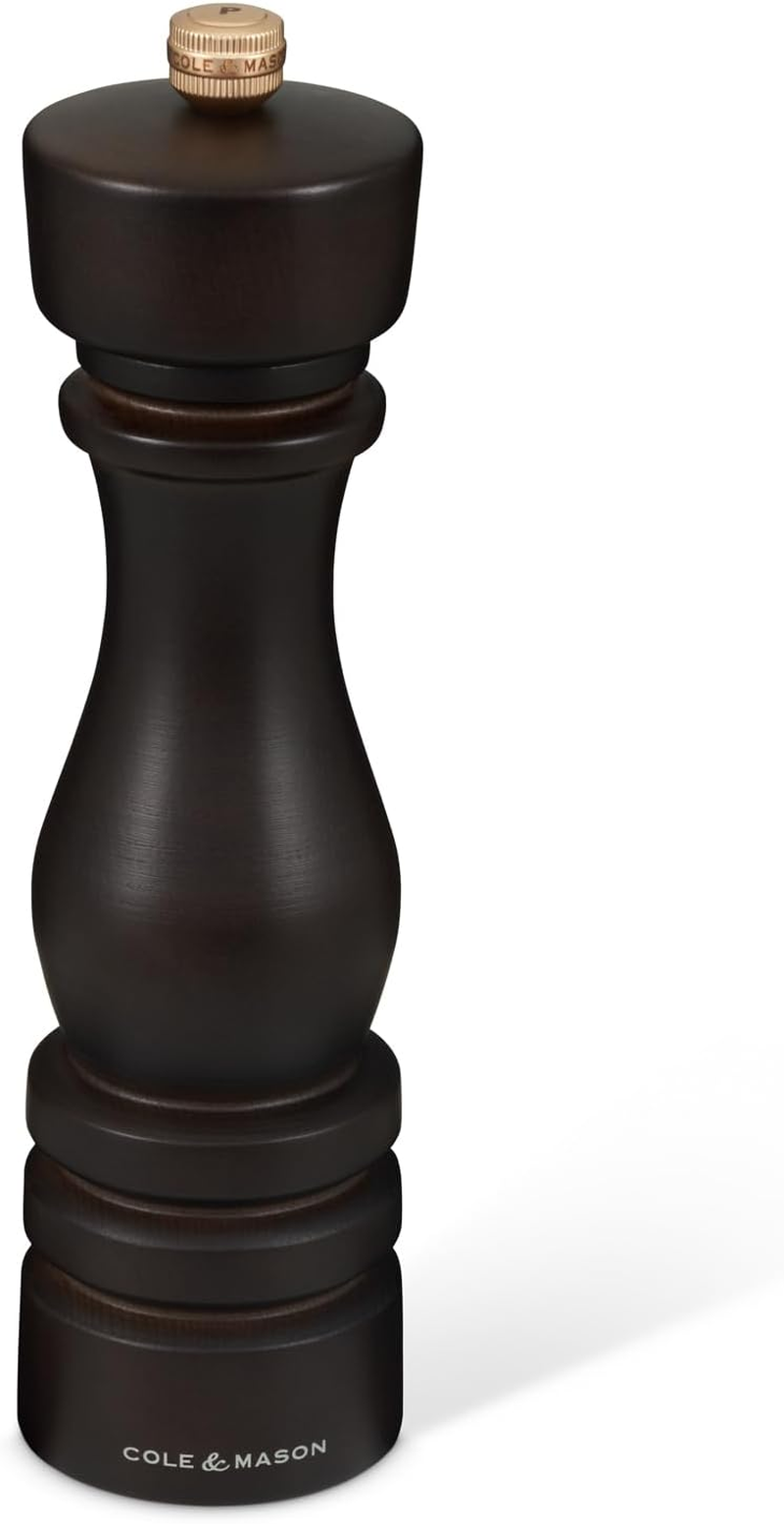 Cole & Mason H233020 London Chocolate Wood Salt and Pepper Mill Set, 220Mm, Precision+ Carbon/Ceramic Mechanisms, Salt and Pepper Grinders with Adjustable Grind, Beech Wood, Gift Set image number 2