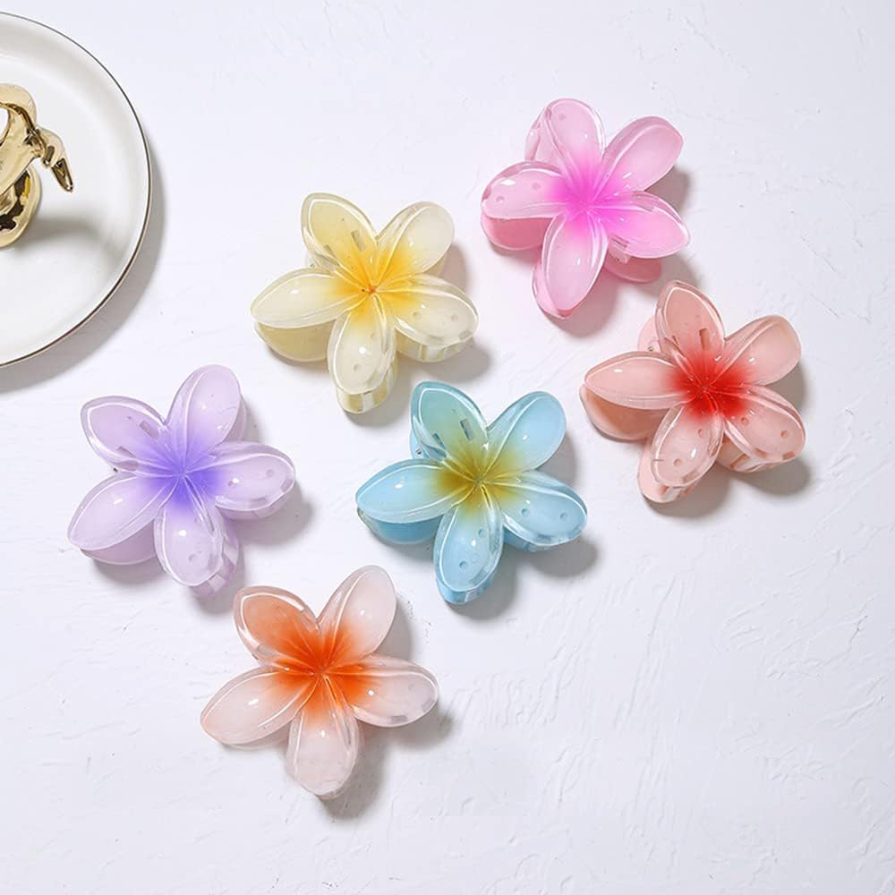 Esshogo Pack of 6 Hair Tongs Flowers, Non-Slip Hair for Girls, Hair Flowers, Hair Clip, Large for Thick Hair, for Elegant Beach Parties image number 4