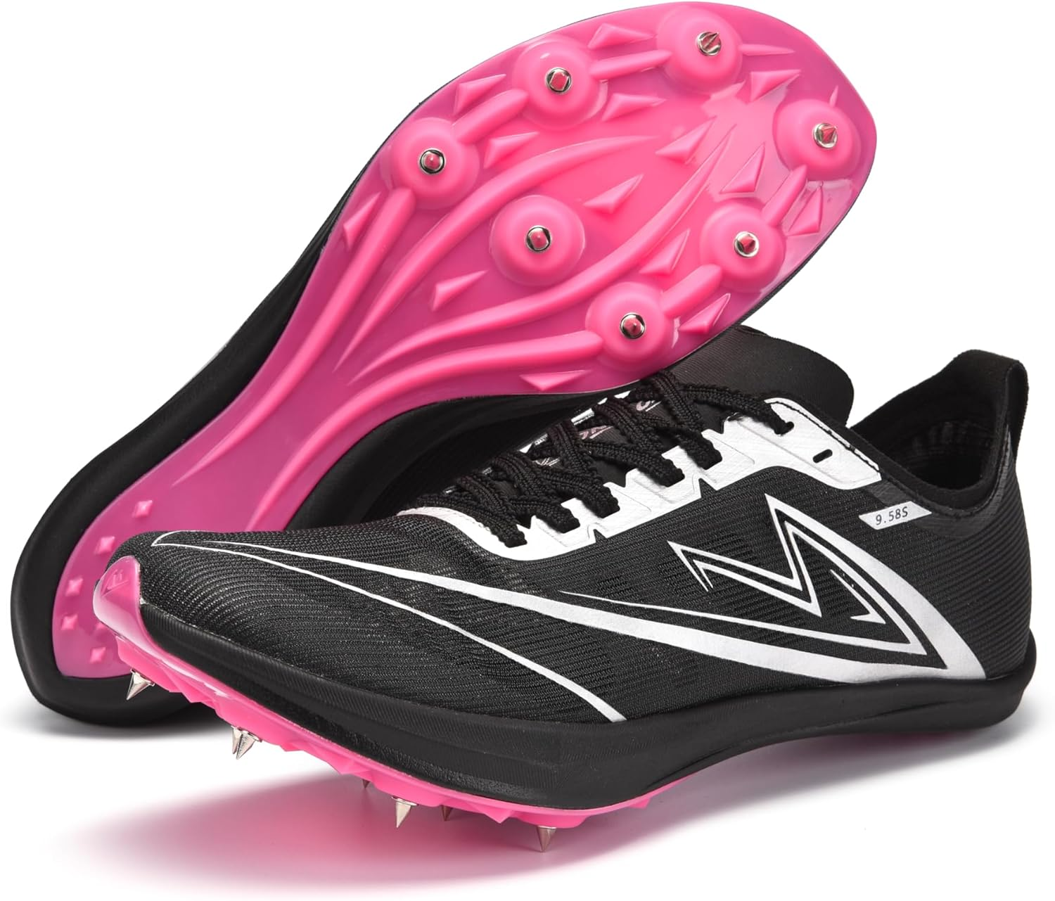 Sonic Cat Track and Field Shoes Men Women Kids Spikes Sneakers Full-Length Carbon Plate Track Race Jumping Sneakers Girls Professional Running Tarck Spikes Shoes Boys