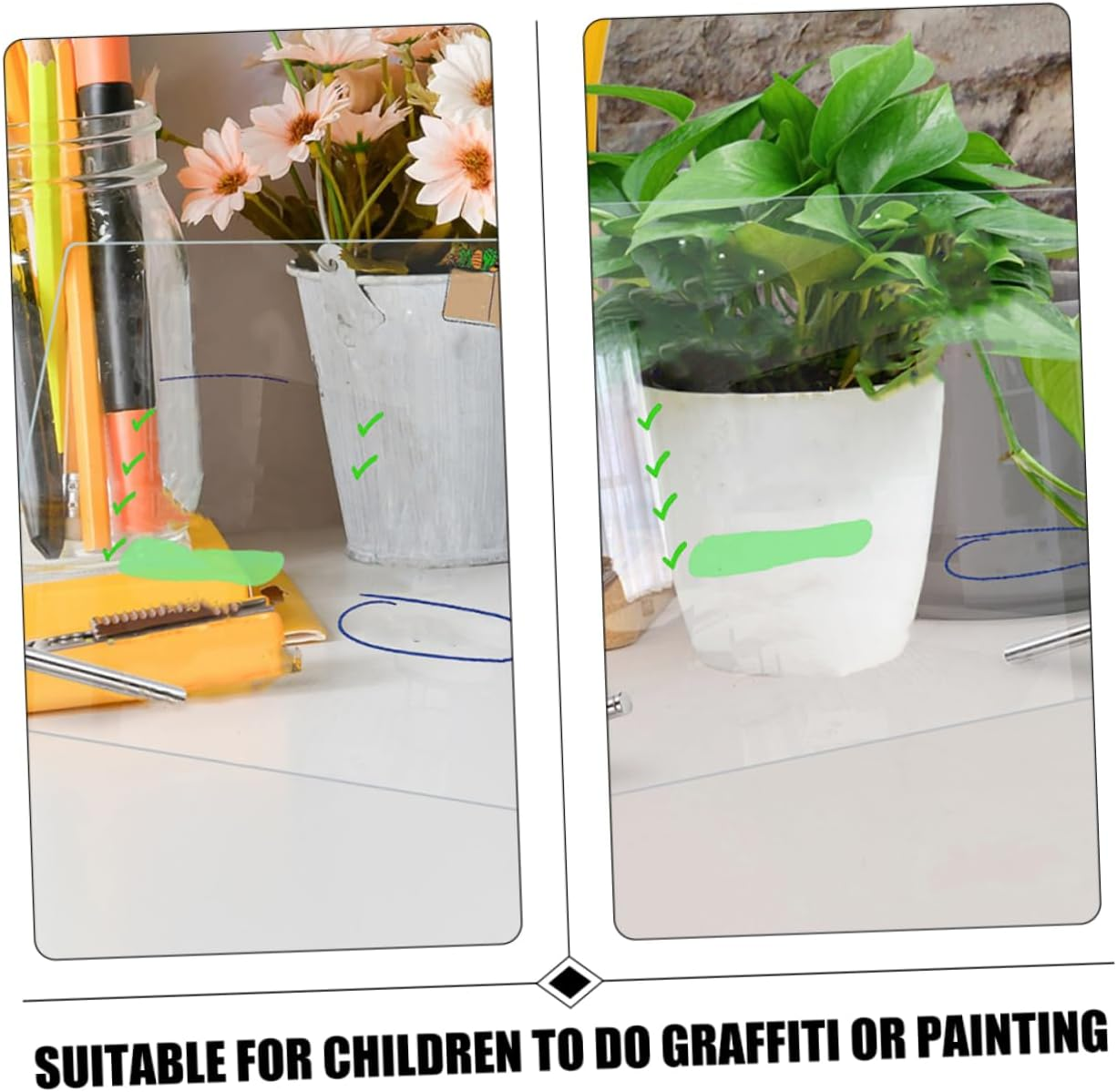 Tofficu Table Acrylic Memo Board Erasable Message Board Notepad Writing Office Supply image number 2