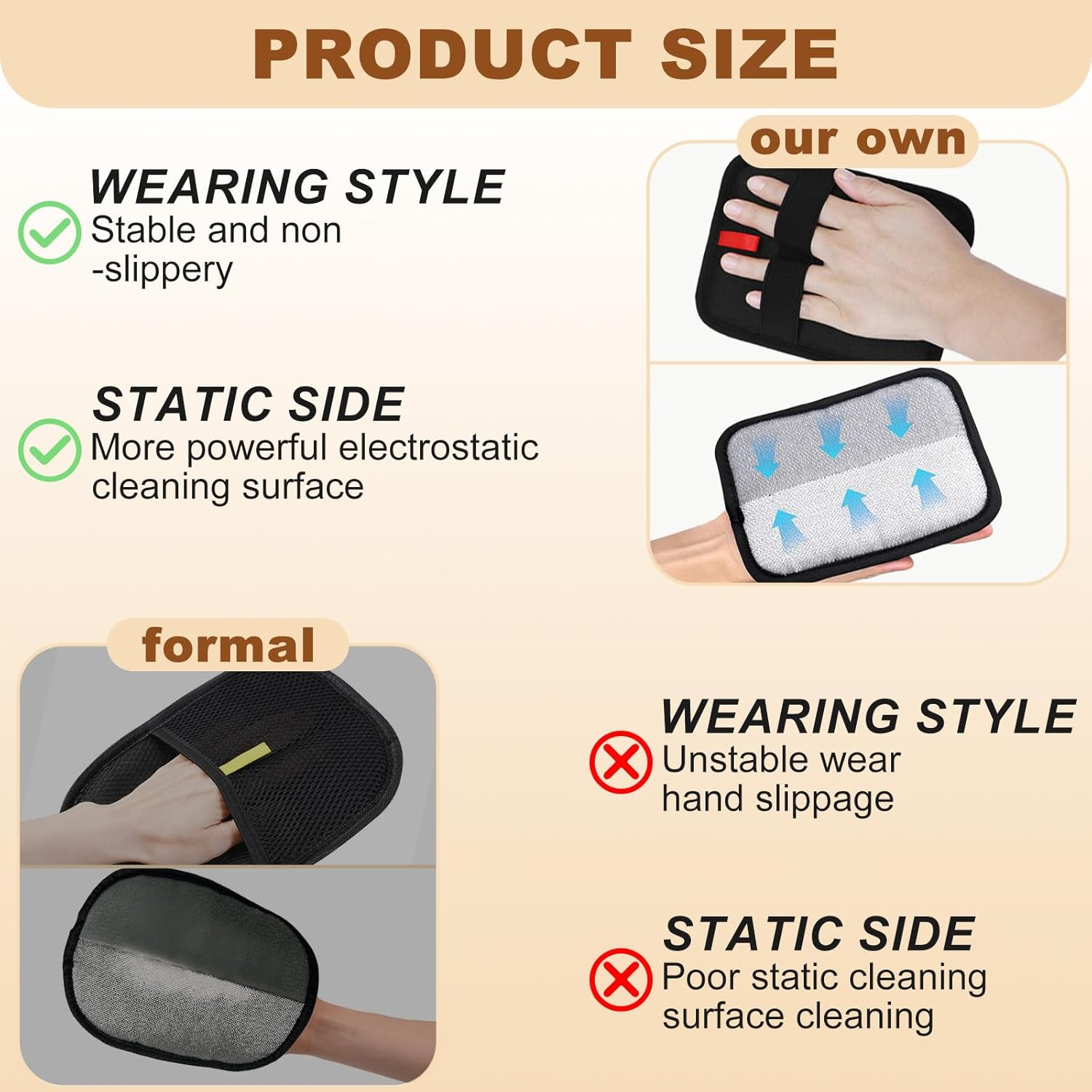 AABDTYYD 2 Pcs Pet Hair Removal Gloves - Reusable Electrostatic Cat Grooming Gloves,Pet Hair Remover for Dogs and Cats,Efficient for Furniture Carpets Clothes