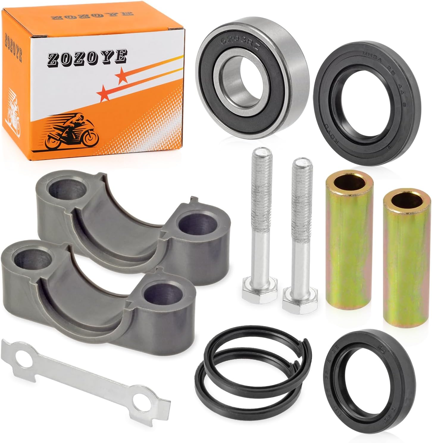 Steering Stem Bushing Bearing Seal BOLT Kit for Yamaha Banshee Blaster Raptor Warrior Grizzly YFM 125 200 250 350 400 450 550 600 660 700 YFZ450 image number 2