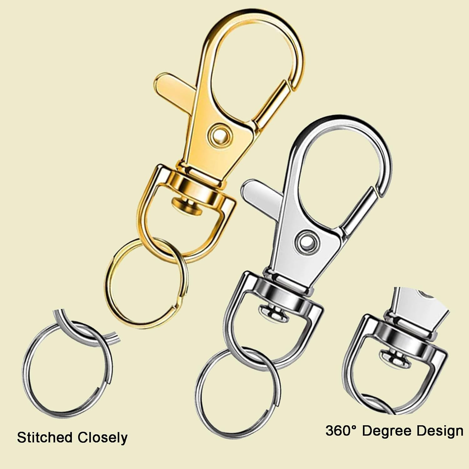 Keychain Making Kit,Key Rings,Key Rings Bulk,Keychain Rings,Necklace Clasp,Lobster Claw Clasps for Keychains,Jump Rings for Jewelry Making image number 3