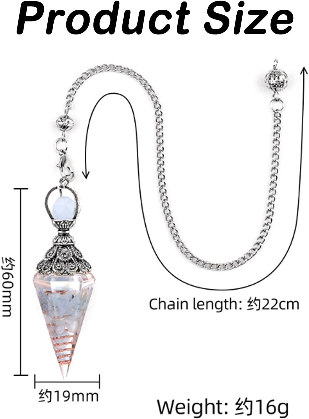 2 PCS Crystal Pendulum Set with Pouch, Natural Aquamarine Crystals for Dowsing Divination, Meditation, Chakra Balancing, Energy Healing, Spiritual Rituals image number 5