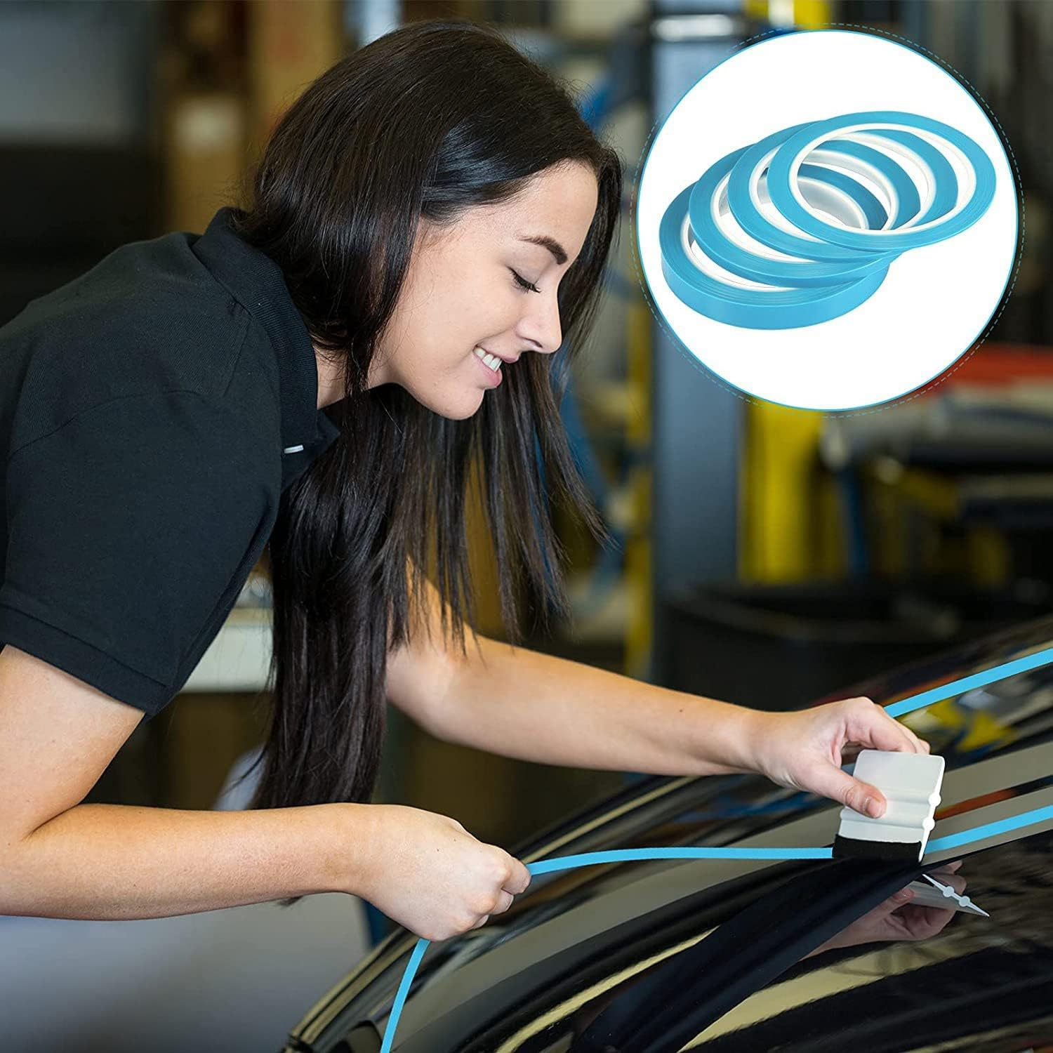 Fine Line Tapes 1/8 Inch 3Mm Vinyl Fine Line Masking Tape for Curves Automotive Car Painter, 33 Meters for Each Roll image number 5