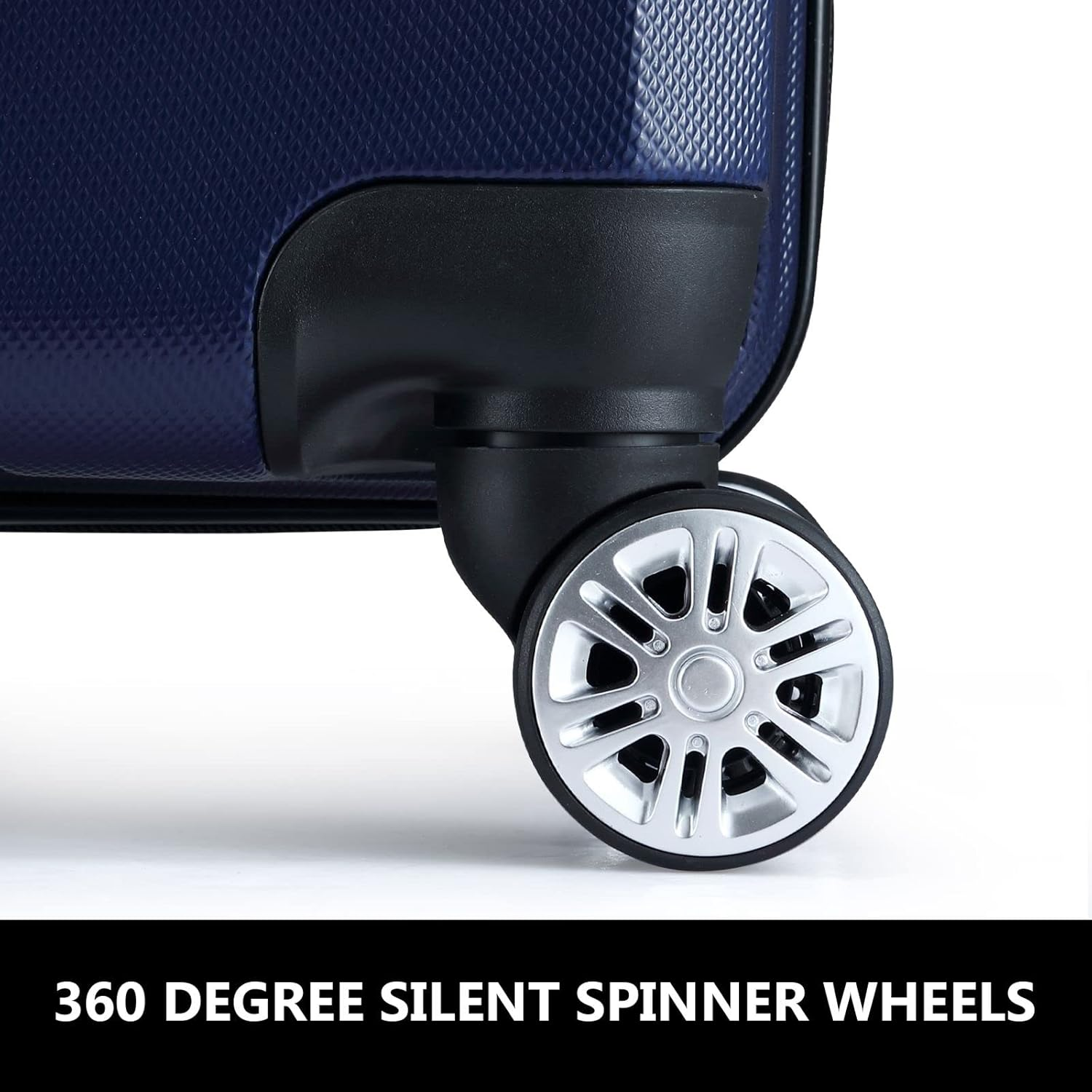 2Pcs Luggage Sets Hardside Expandable Luggage with Spinner Wheels Travel Suitcases Carry on Navy Blue 20In & 28In Suitcases image number 3