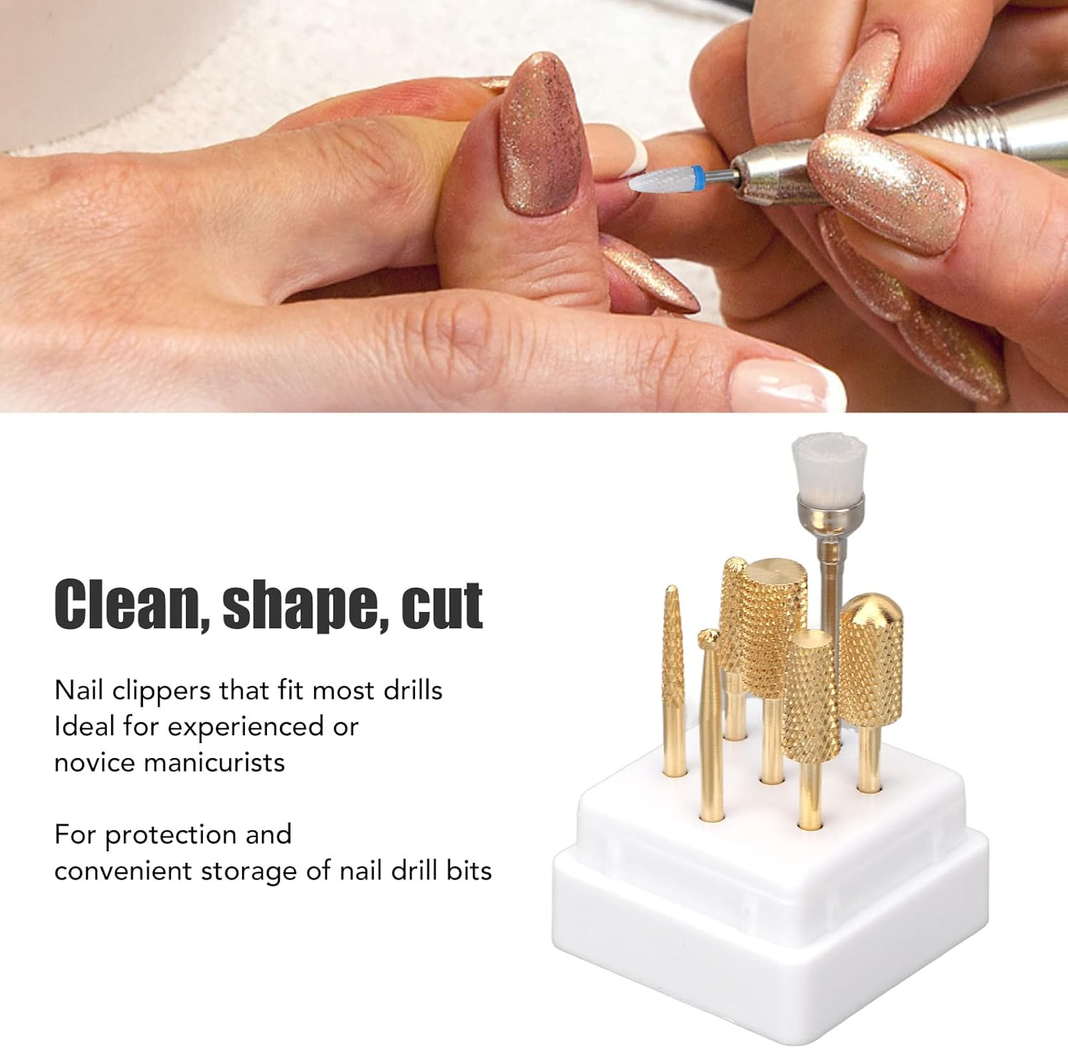 QANYEGN Sanding Disc Nail Drill Bits, Stainless Steel Rotatable Nail Drill Bits, Cuticle Remover Bits Kit for Acrylic Gel Nails Cuticle Manicure image number 3