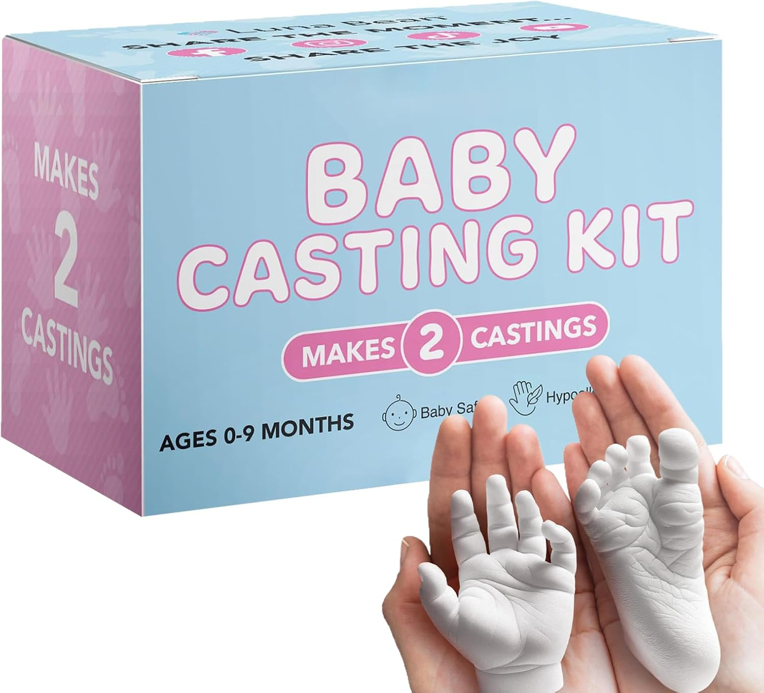 Baby Hand Casting Kit | Baby Footprint Kit | Milestone Keepsake Footprint Casting Set for Parents Boys Girls Family Home Holiday Birthday Maternity Events Baptism image number 5