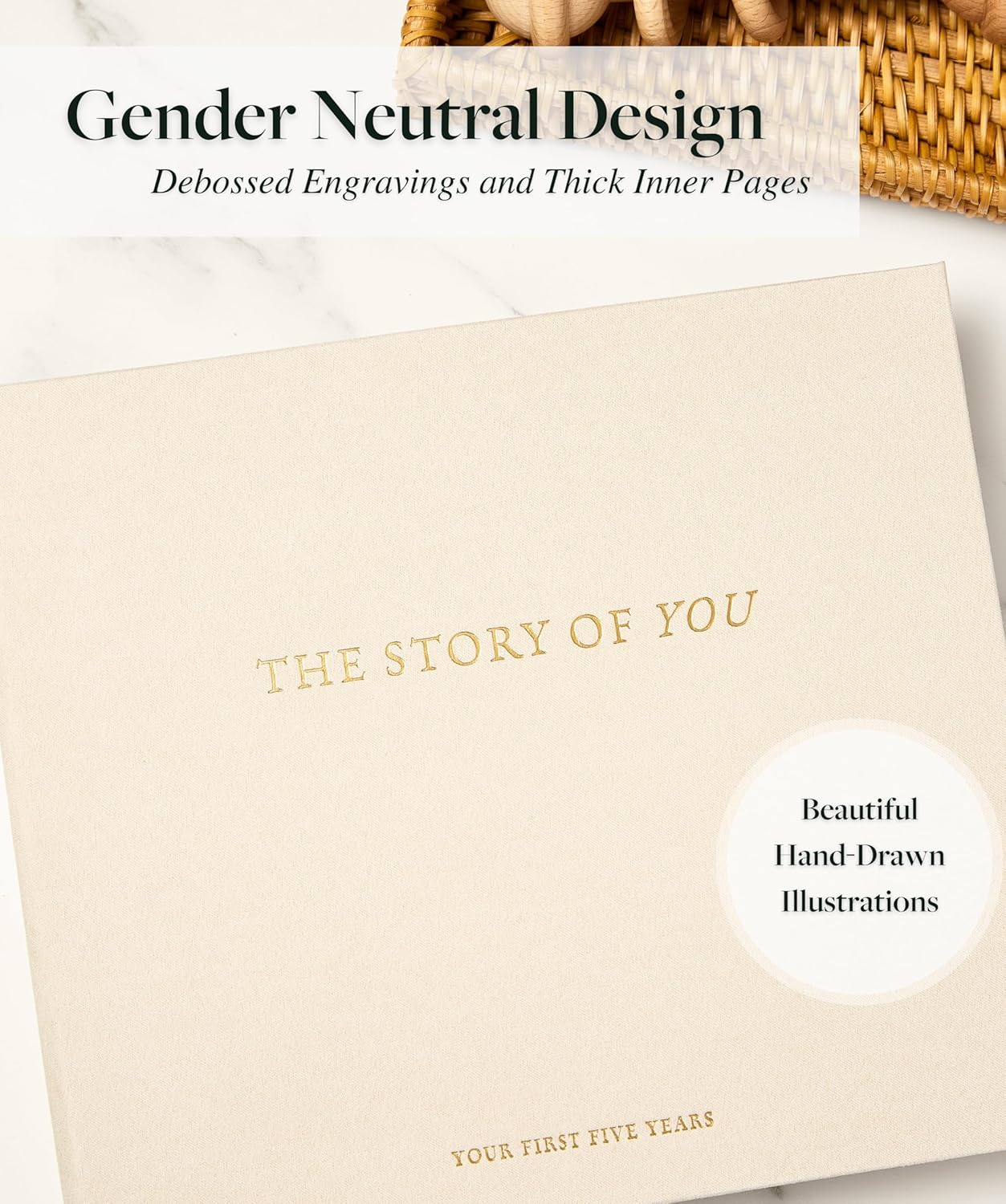 Scribble & Dot&trade; Baby Journal Memory Book | Elegant Keepsake for Newborn to Age 5 | Gift-Ready with Tissue Wrap & Box | Perfect for Showers & Pregnancy Gifts image number 5