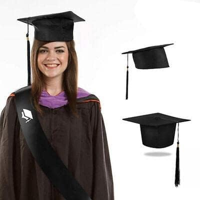 AIMALL Black Mortarboard Graduation Hat, Unisex Academic Cap for Bachelor, Master, Doctor, or Chancellor Ceremonies with Tassel image number 3