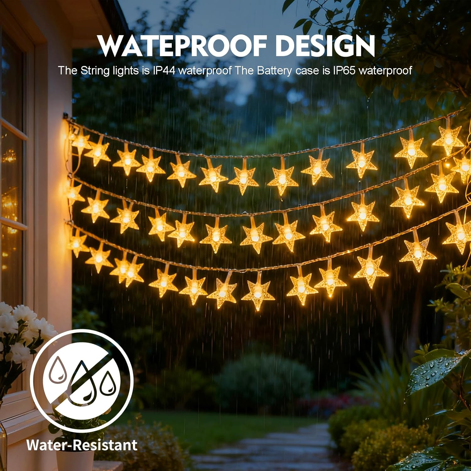 Star Fairy Lights, 6 M, 40 Pieces, LED Fairy Lights, Decoration Lightning for Party, Christmas, DIY, Wedding, Indoor Decoration, Outdoor image number 1